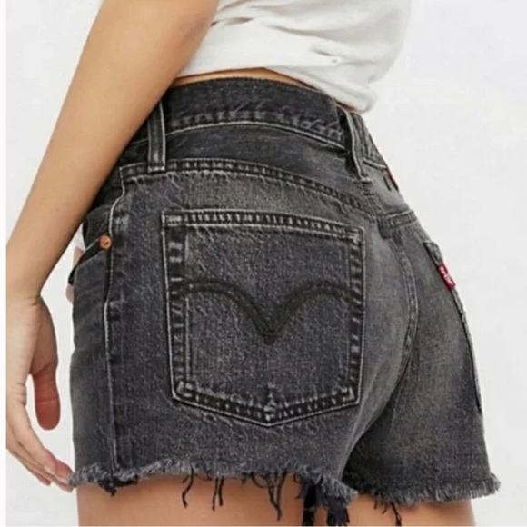 Levi’s 501 High Waisted Ripped/ Distressed Shorts - Picture 3 of 11